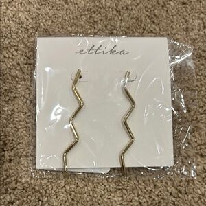 Ettika Gold Zigzag Earrings